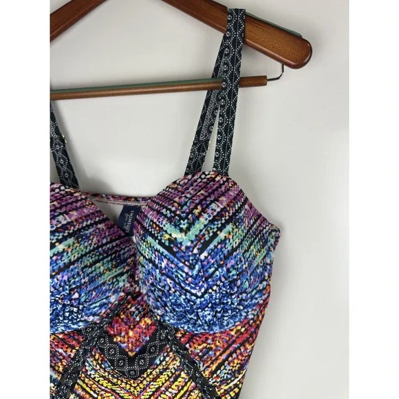 Swimsuits For All Macrame Underwire One Piece Swimsuit Cut Out Plus Size 18 - Picture 6 of 16